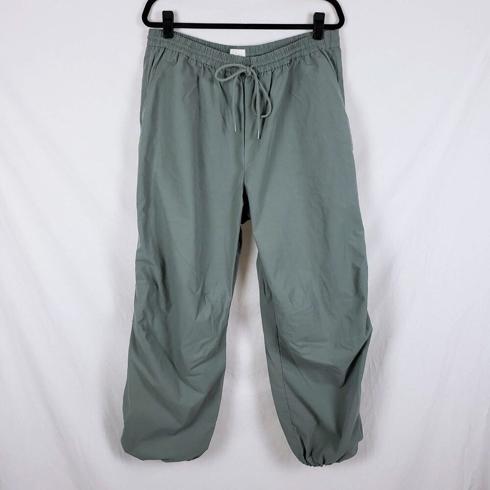 Lou & Grey Parachute Pants Womens XL Green Gorpcore Utility Balloon Jogger